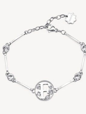 Brosway Italia Silver Letter F Bracelet with Swarovski Crystals